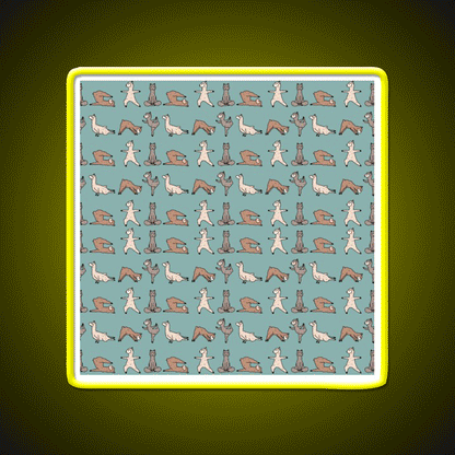 Alpaca Yoga Session Teal Yoga Led Neon Sign For Wellness Space Rgb Color