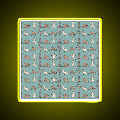 Alpaca Yoga Session Teal Yoga Led Neon Sign For Wellness Space Rgb Color