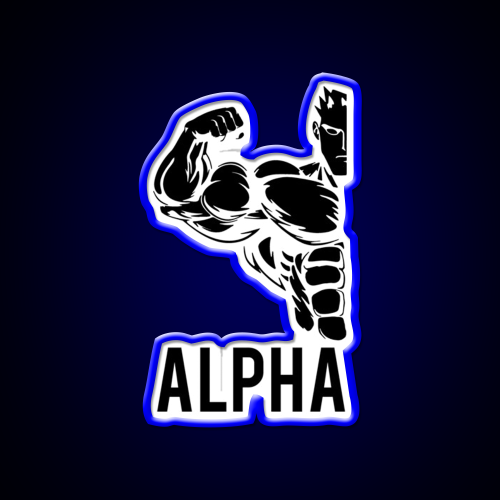 Alpha Fitness Running Muscle Bodybuilding Gym Fitness Led Neon Sign Rgb Color