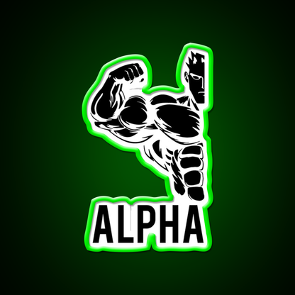Alpha Fitness Running Muscle Bodybuilding Gym Fitness Led Neon Sign Rgb Color