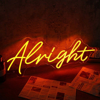 Alright Red Led Neon Sign - Shineneon
