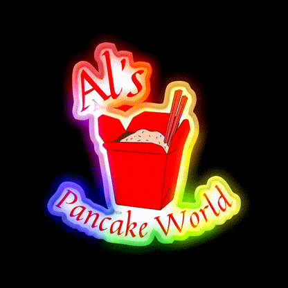 Als Pancake World Led Neon Sign Chinese Food Rgb Color