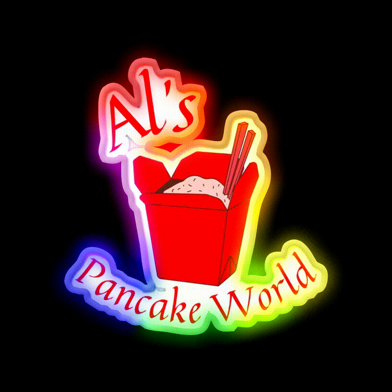 Als Pancake World Led Neon Sign Chinese Food Rgb Color