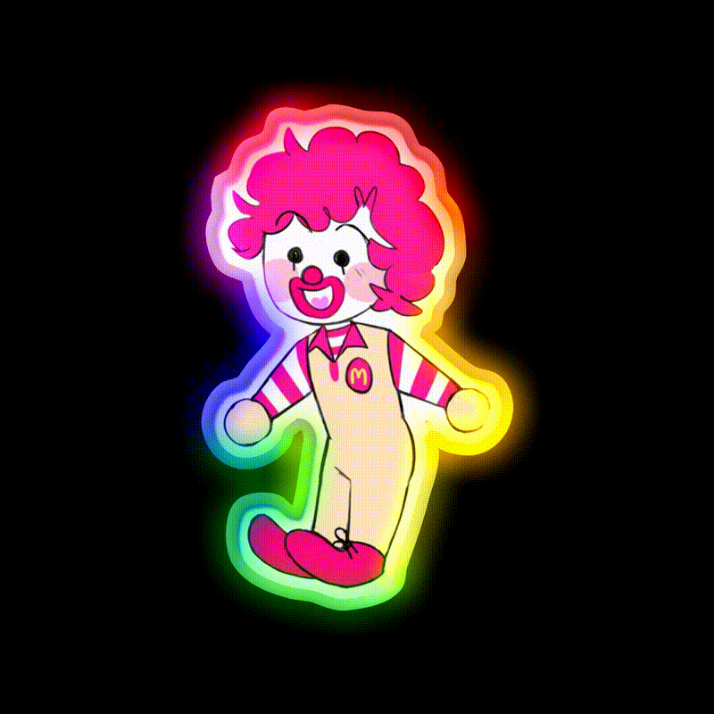 Alt Chibi Ron Fast Food Led Neon Sign For Burger Place Rgb Color