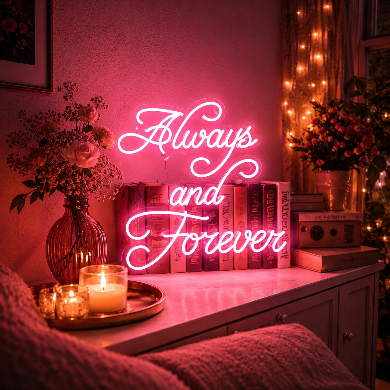 Always And Forever LED Neon Sign Bedroom Wall Art - 02 High-Converting Product Image