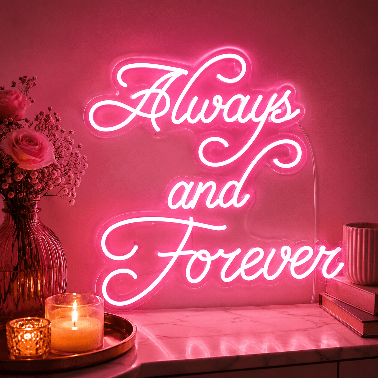 Always And Forever LED Neon Sign Bedroom Wall Art - Shineneon