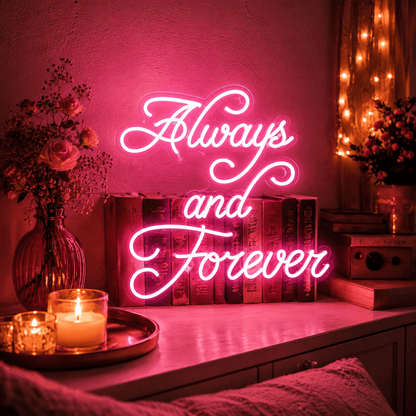 Always And Forever LED Neon Sign Bedroom Wall Art - Shineneon