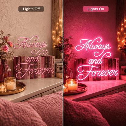 Always And Forever LED Neon Sign Bedroom Wall Art - Shineneon