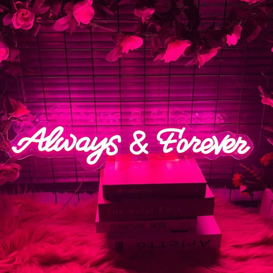 Always And Forever Led Sign Business Neon Sign Wall Art