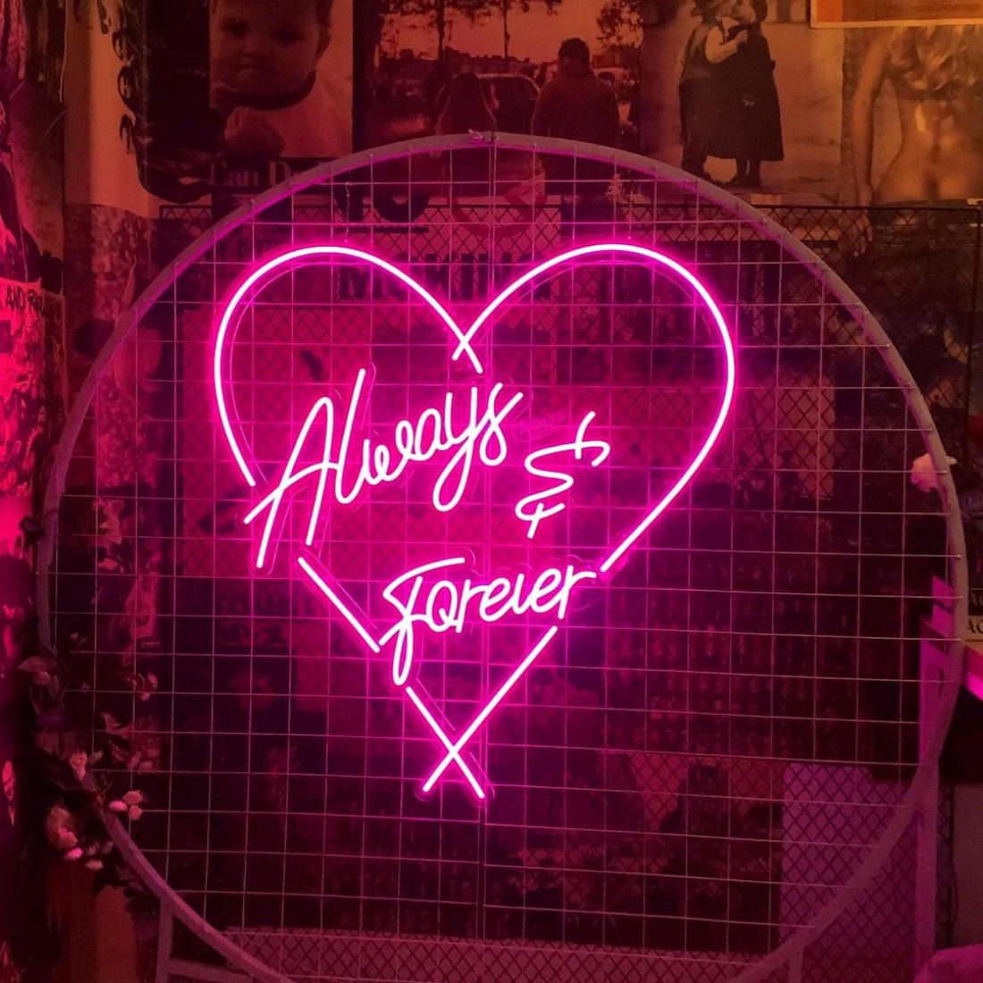 Always And Forever Wedding Neon Sign Led Love Shape Business Sign - Shineneon