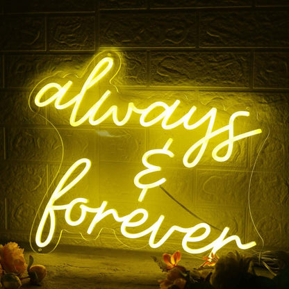 Always And Forever Yellow Led Neon Sign | Shineneon
