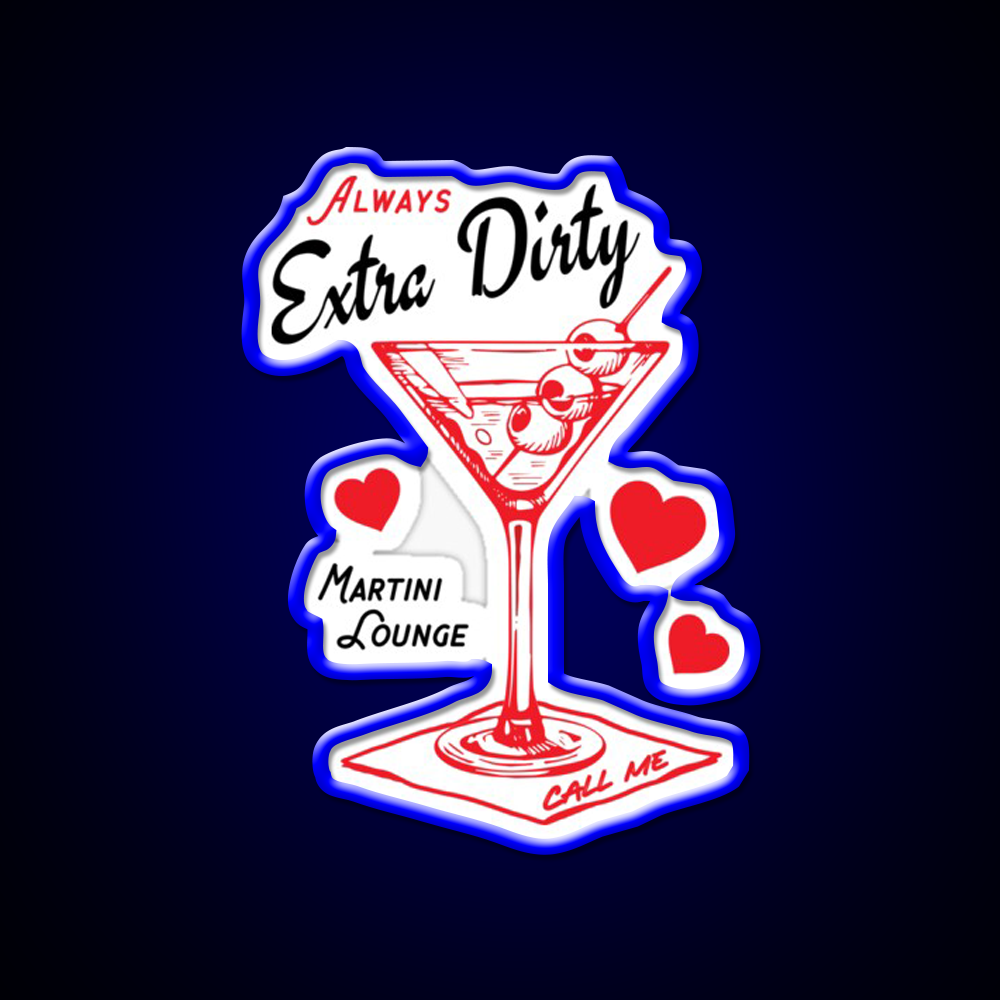 Always Extra Dirty Retro Martini Lounge Cocktail Man Cave Bar Led Neon Sign Rgb Color
