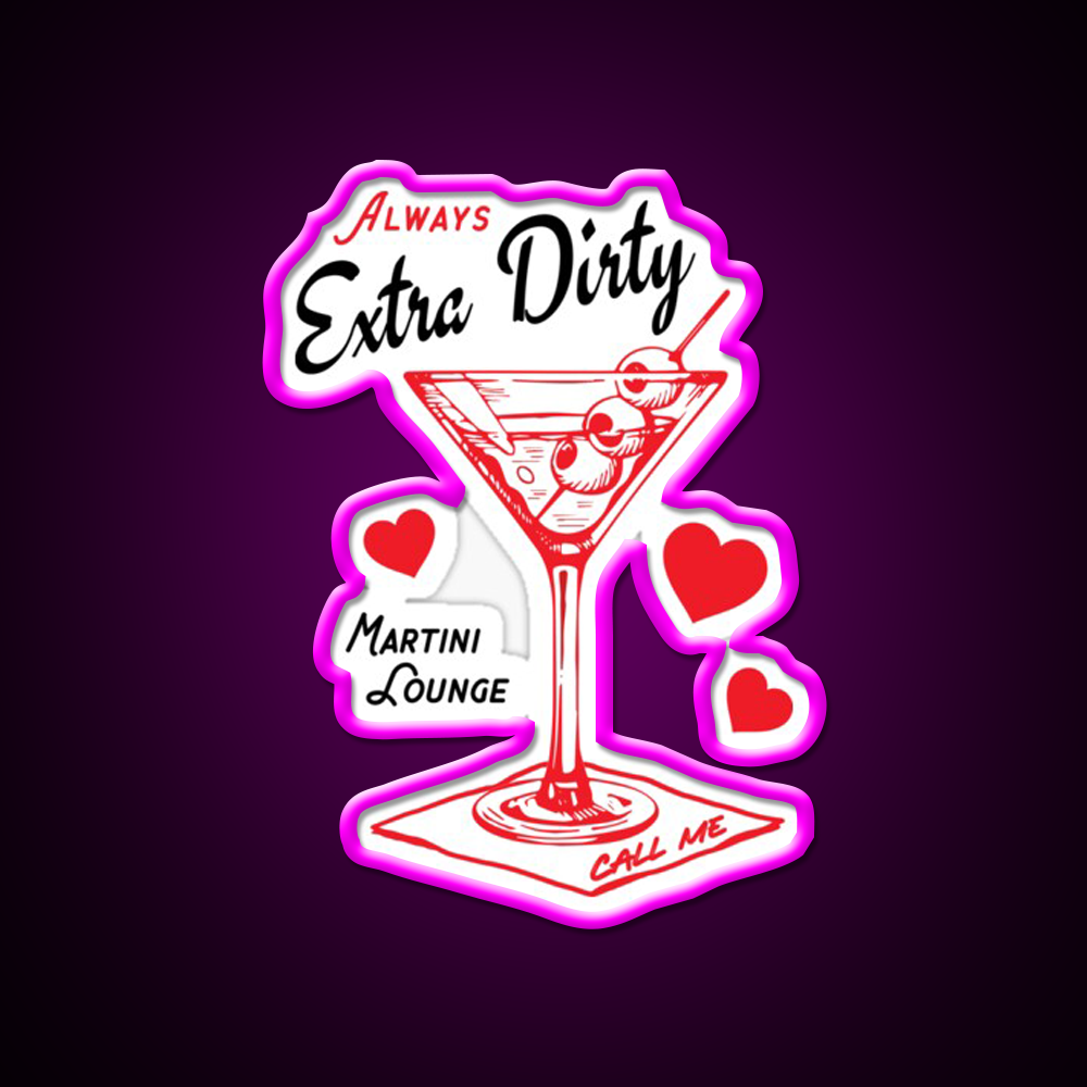 Always Extra Dirty Retro Martini Lounge Cocktail Man Cave Bar Led Neon Sign Rgb Color