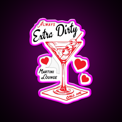Always Extra Dirty Retro Martini Lounge Cocktail Man Cave Bar Led Neon Sign Rgb Color