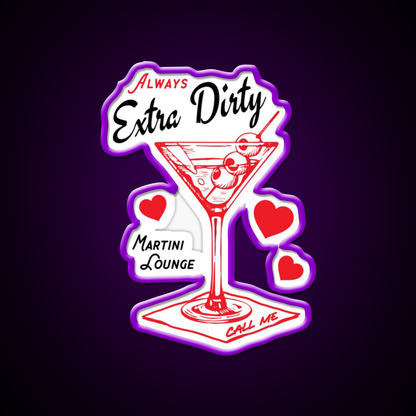 Always Extra Dirty Retro Martini Lounge Cocktail Man Cave Bar Led Neon Sign Rgb Color
