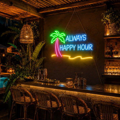 Always Happy Hour LED Neon Sign - 02 High-Converting Product Image