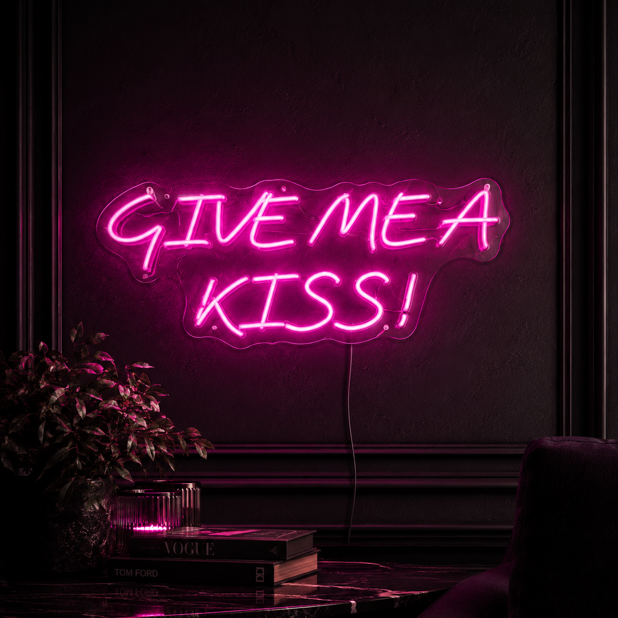 Always Kiss Me Goodnight Apartment Wall Light LED Neon Sign - 02 High-Converting Product Image