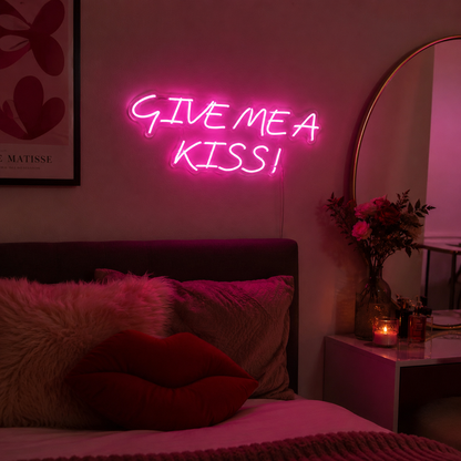 Always Kiss Me Goodnight Apartment Wall Light LED Neon Sign - 03 Real Lifestyle Scene