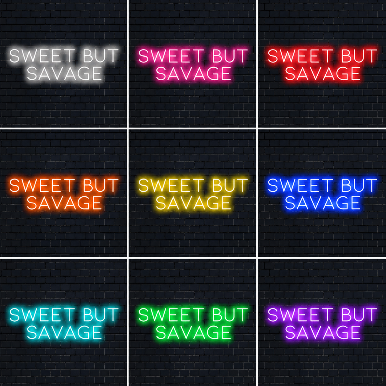 Always Kiss Me Goodnight Cursive Wall Art LED Neon Sign - 05 Color Grid