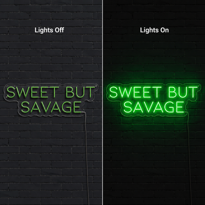 Always Kiss Me Goodnight Cursive Wall Art LED Neon Sign - 06 Day Night Comparison
