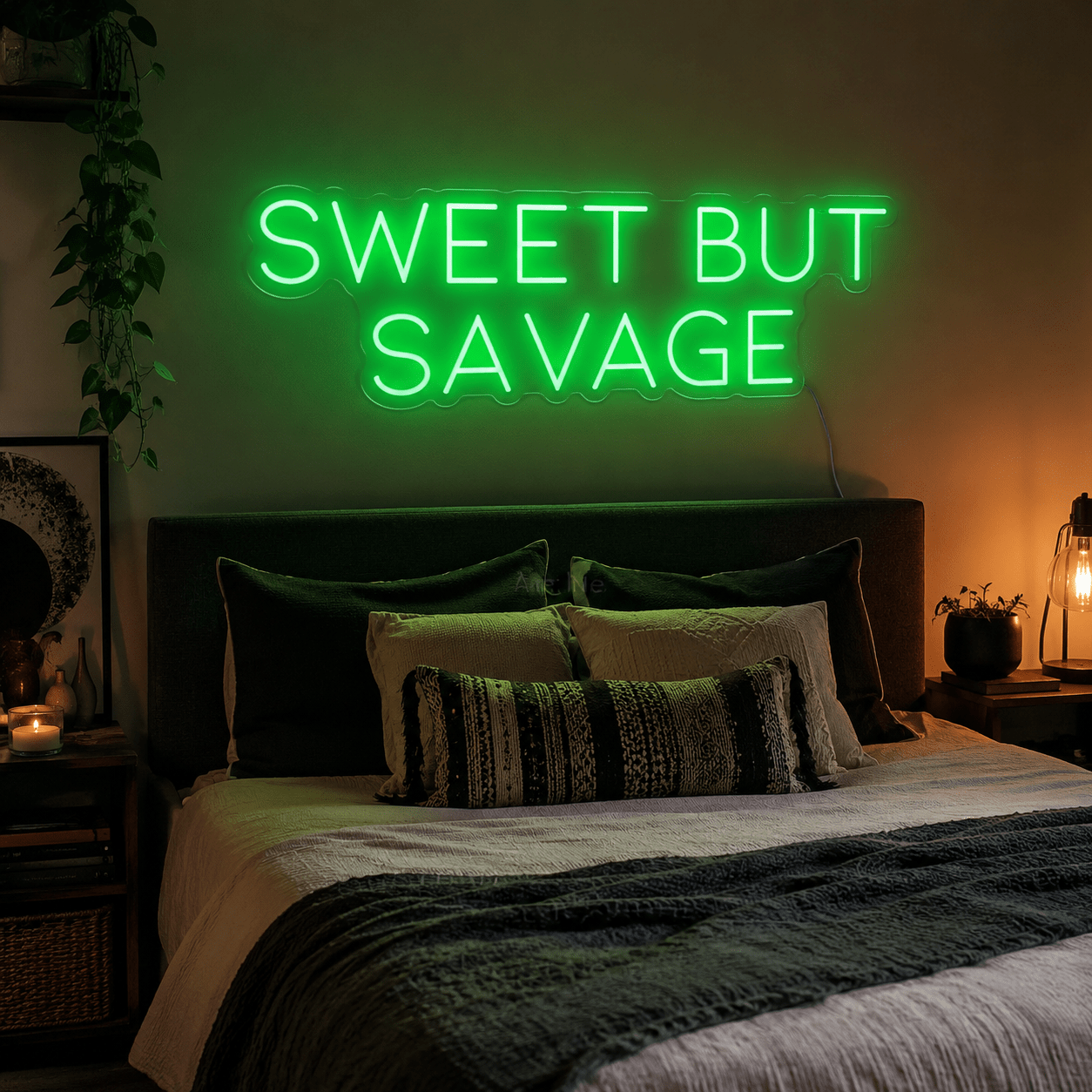 Always Kiss Me Goodnight Cursive Wall Art LED Neon Sign - Shineneon
