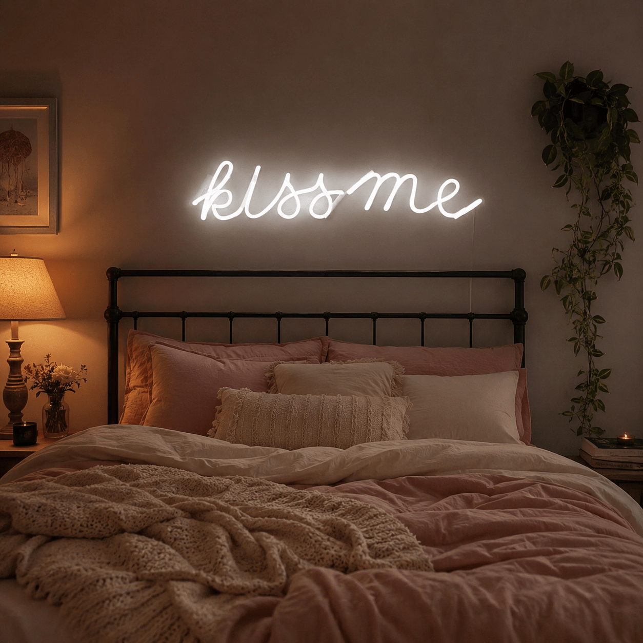 Always Kiss Me Goodnight Handwritten Decor Sign LED Neon Sign - Shineneon