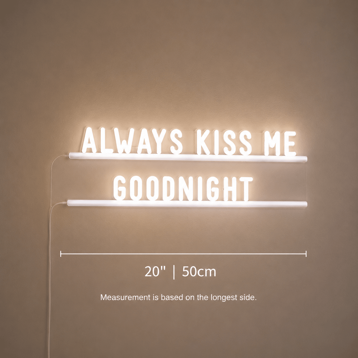 Always Kiss Me Goodnight Home Decor LED Neon Sign - Shineneon