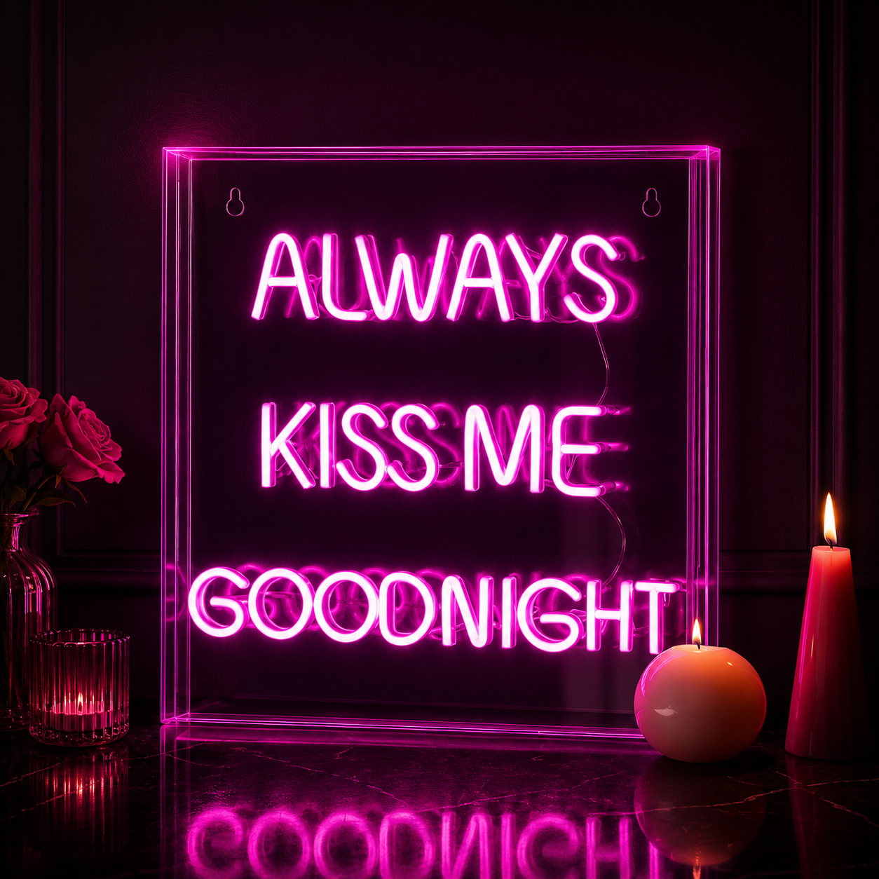 Always Kiss Me Goodnight LED Neon Sign - 02 High-Converting Product Image