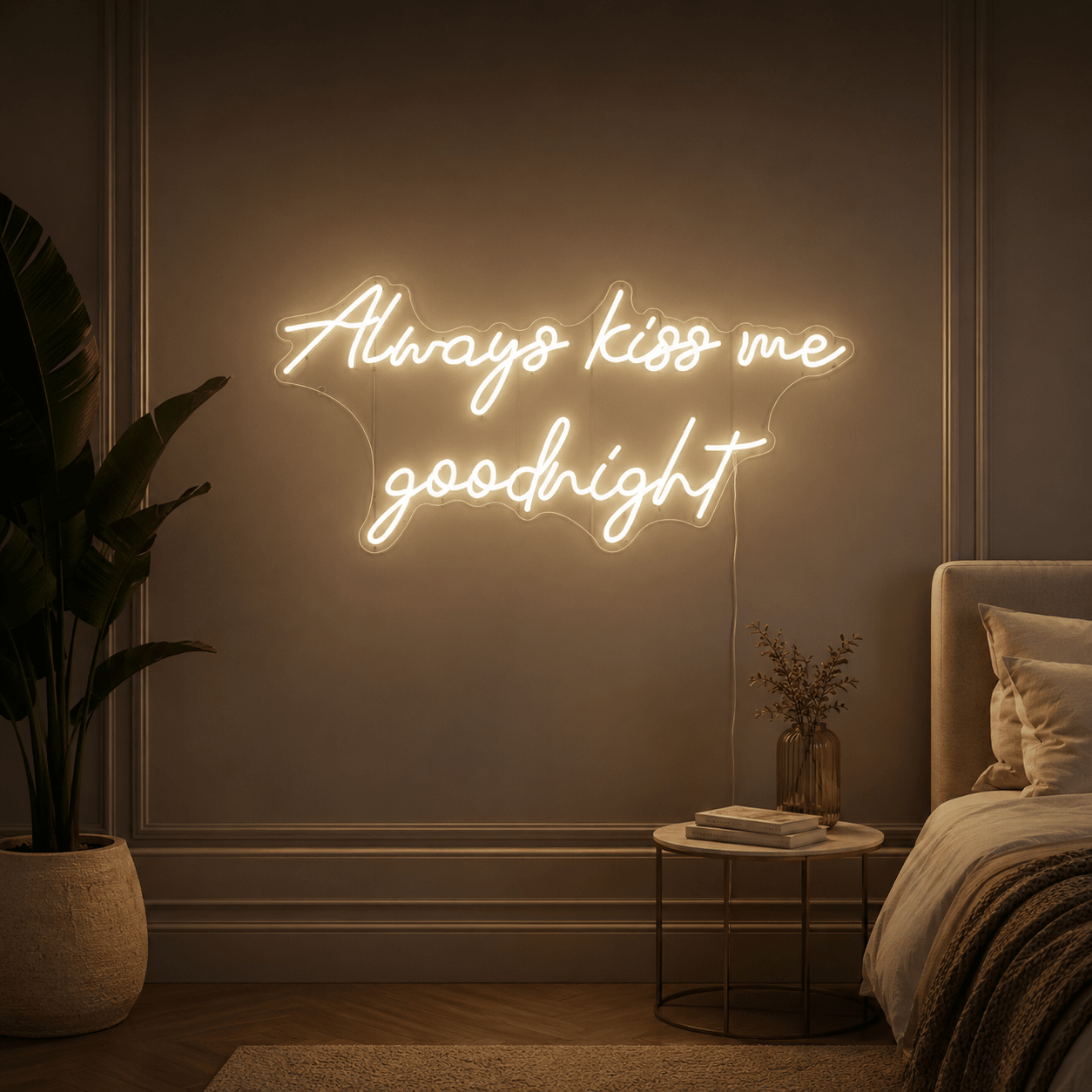 Always Kiss Me Goodnight LED Neon Sign Home Decor - Shineneon
