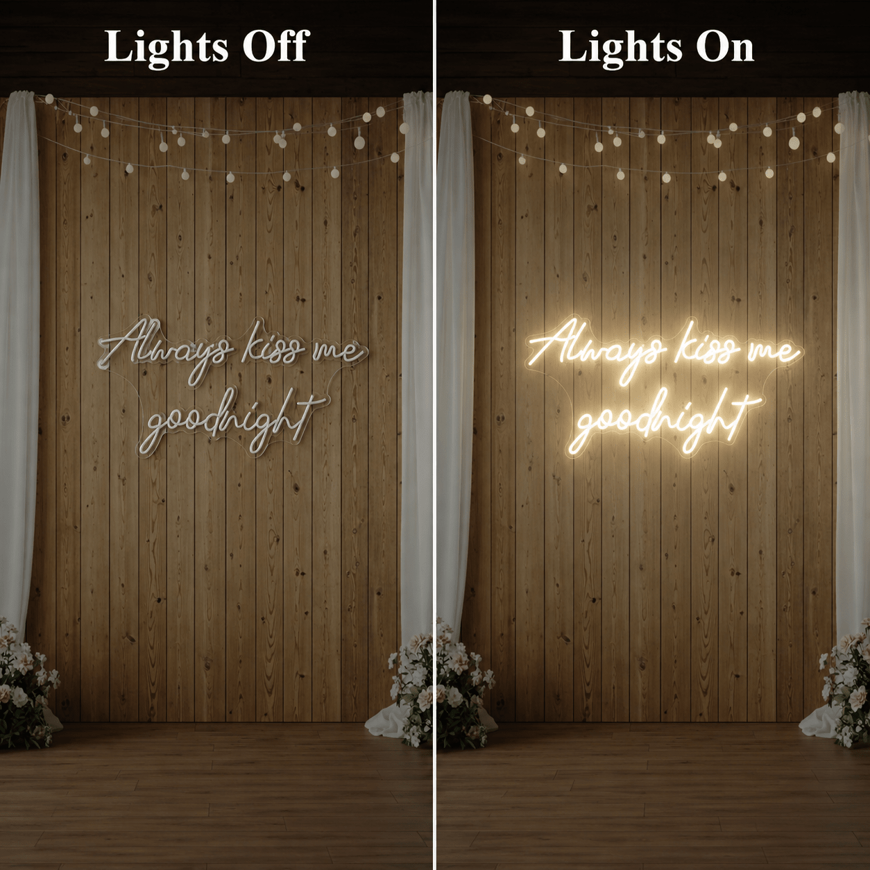 Always Kiss Me Goodnight LED Neon Sign Home Decor - Shineneon