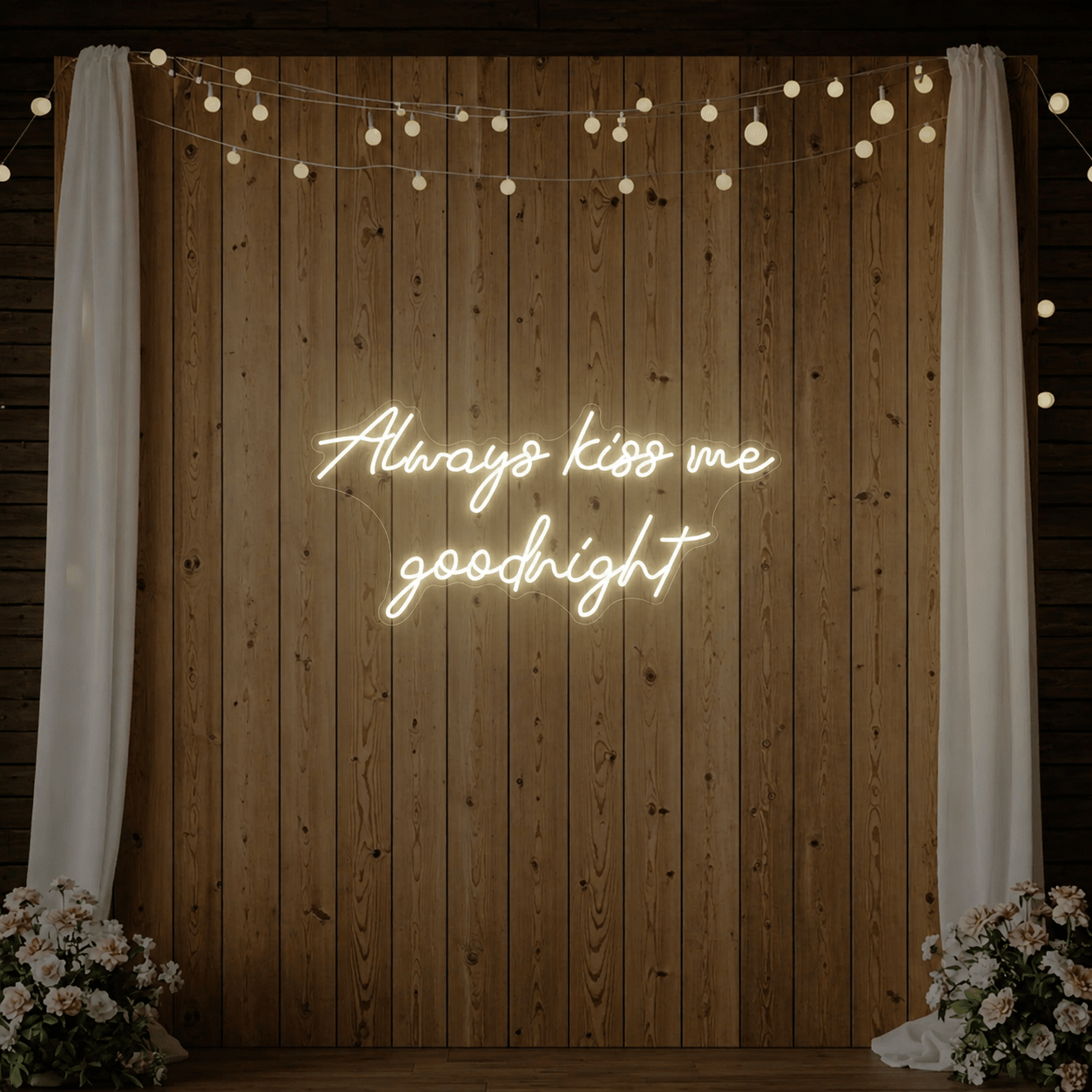 Always Kiss Me Goodnight LED Neon Sign Home Decor - Shineneon