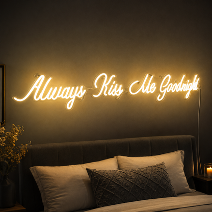 Always Kiss Me Goodnight LED Neon Sign Living Room Decor - 02 High-Converting Product Image
