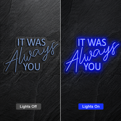 Always Kiss Me Goodnight Living Room Wall Light LED Neon Sign - 06 Day Night Comparison