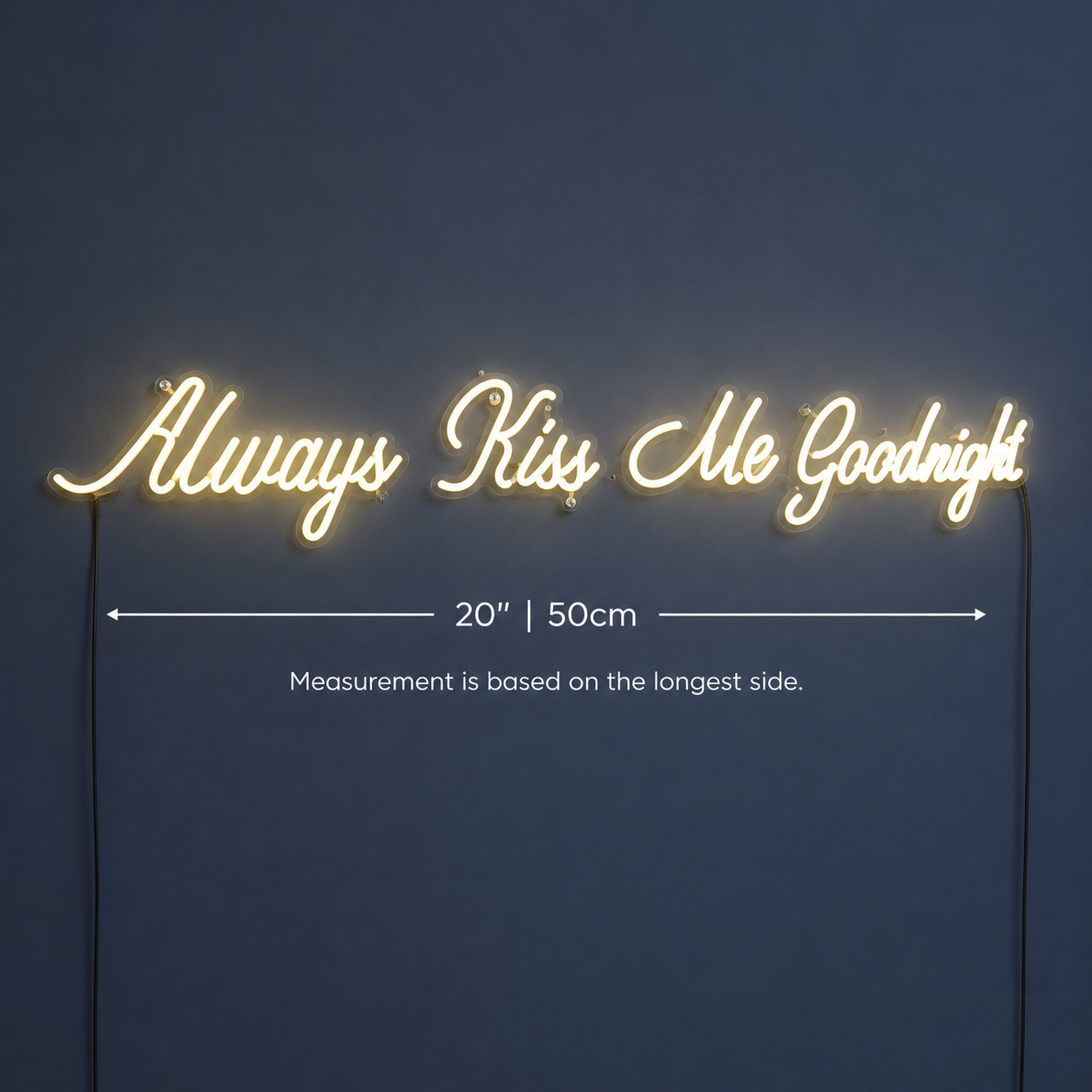 Always Kiss Me Goodnight Mounted Decor Sign LED Neon Sign - 04 Size Image