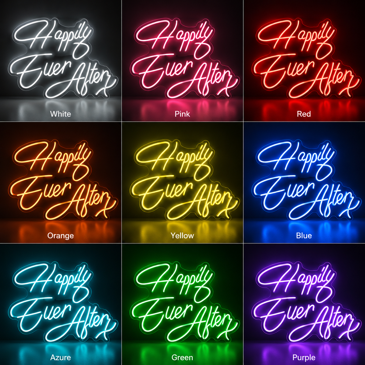 Always Kiss Me Goodnight Room Wall Light LED Neon Sign - 05 Color Grid