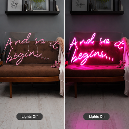 Always Kiss Me Goodnight Word Art Decor Sign LED Neon Sign - 06 Day Night Comparison