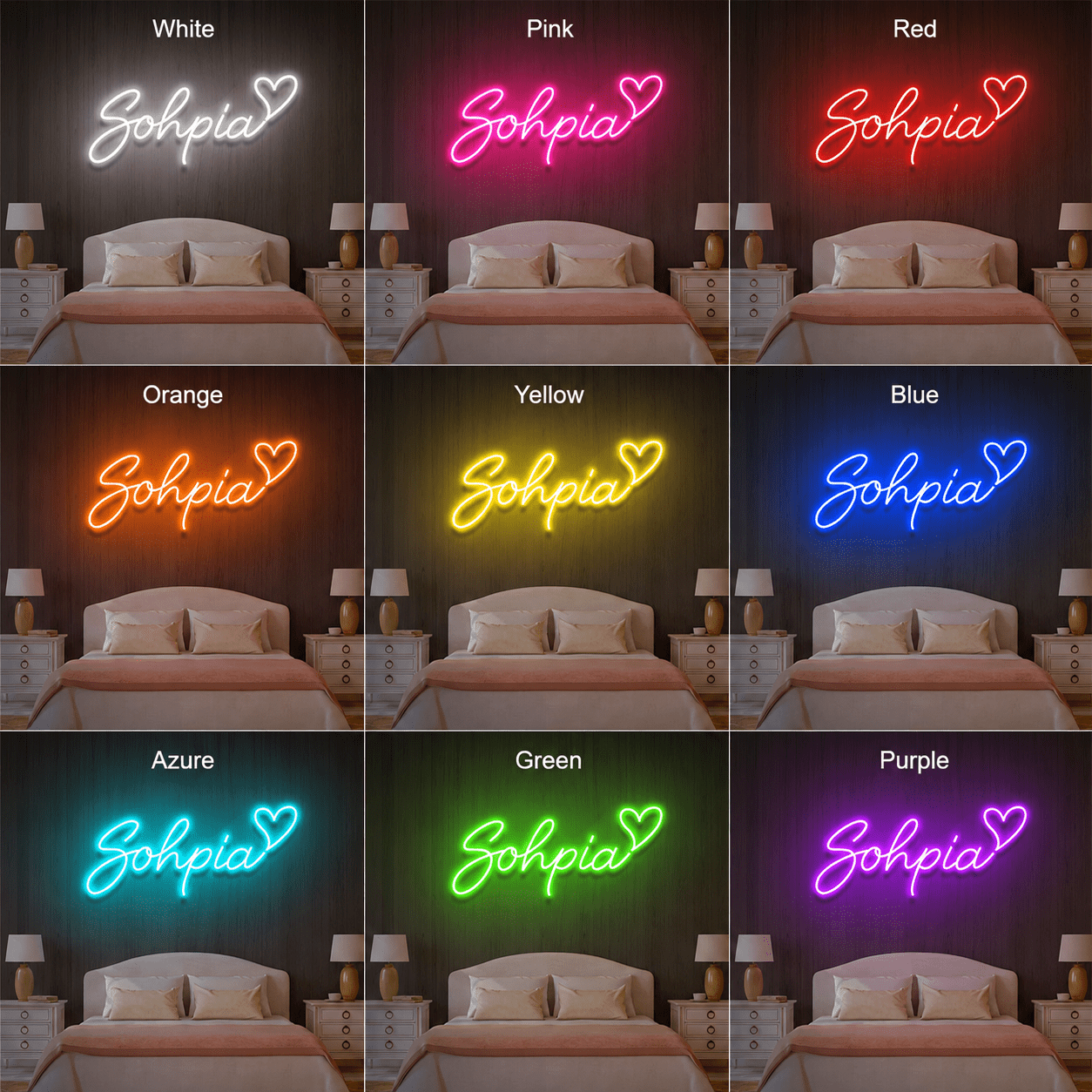 Always Kiss Me Goodnight Word Art Home Decor LED Neon Sign - Shineneon
