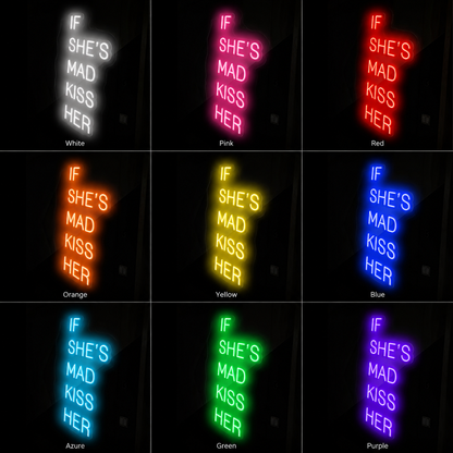 Always Kiss Me Goodnight Word Art Wall Decor LED Neon Sign - 05 Color Grid