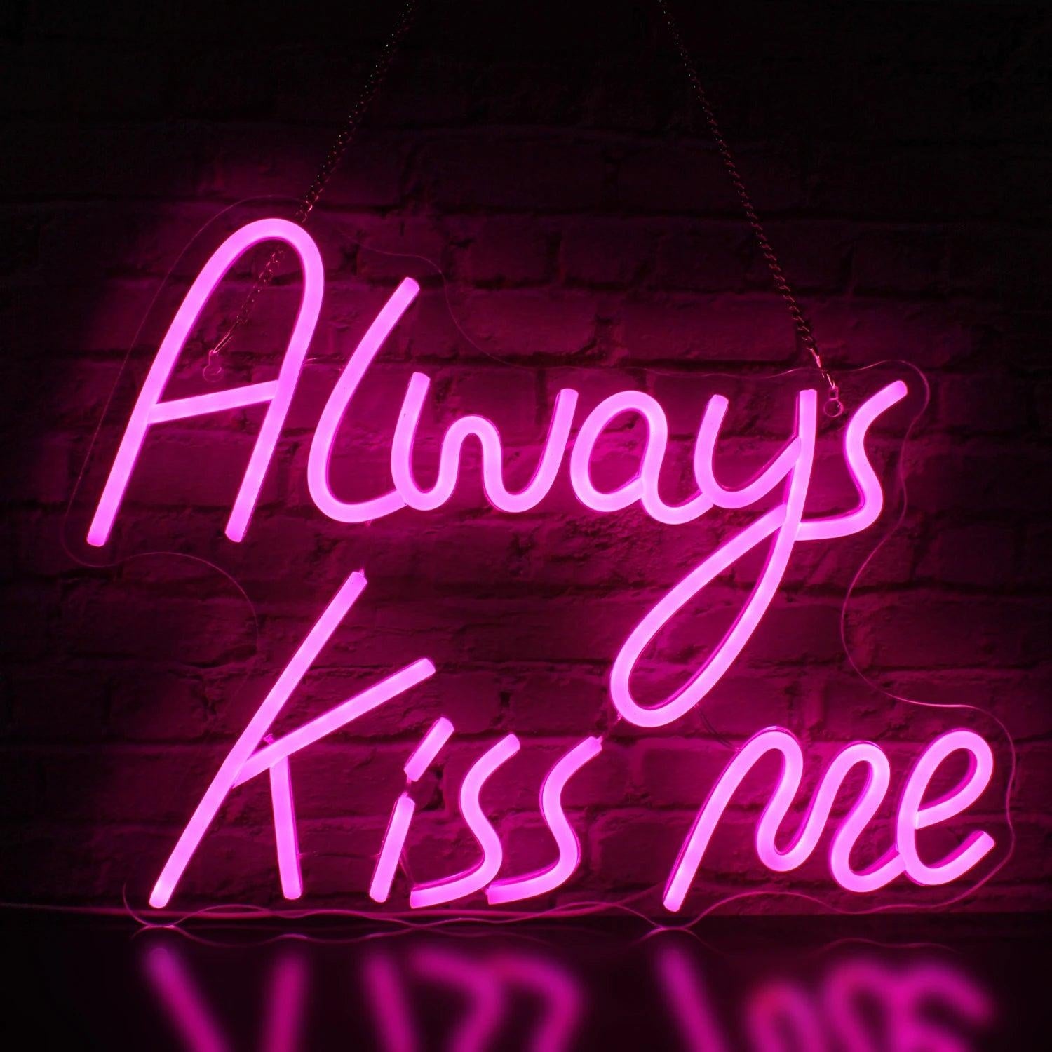 Always Kiss Me Pink Texas Shape Multicolor Led Neon Sign For Home Decor | Shineneon