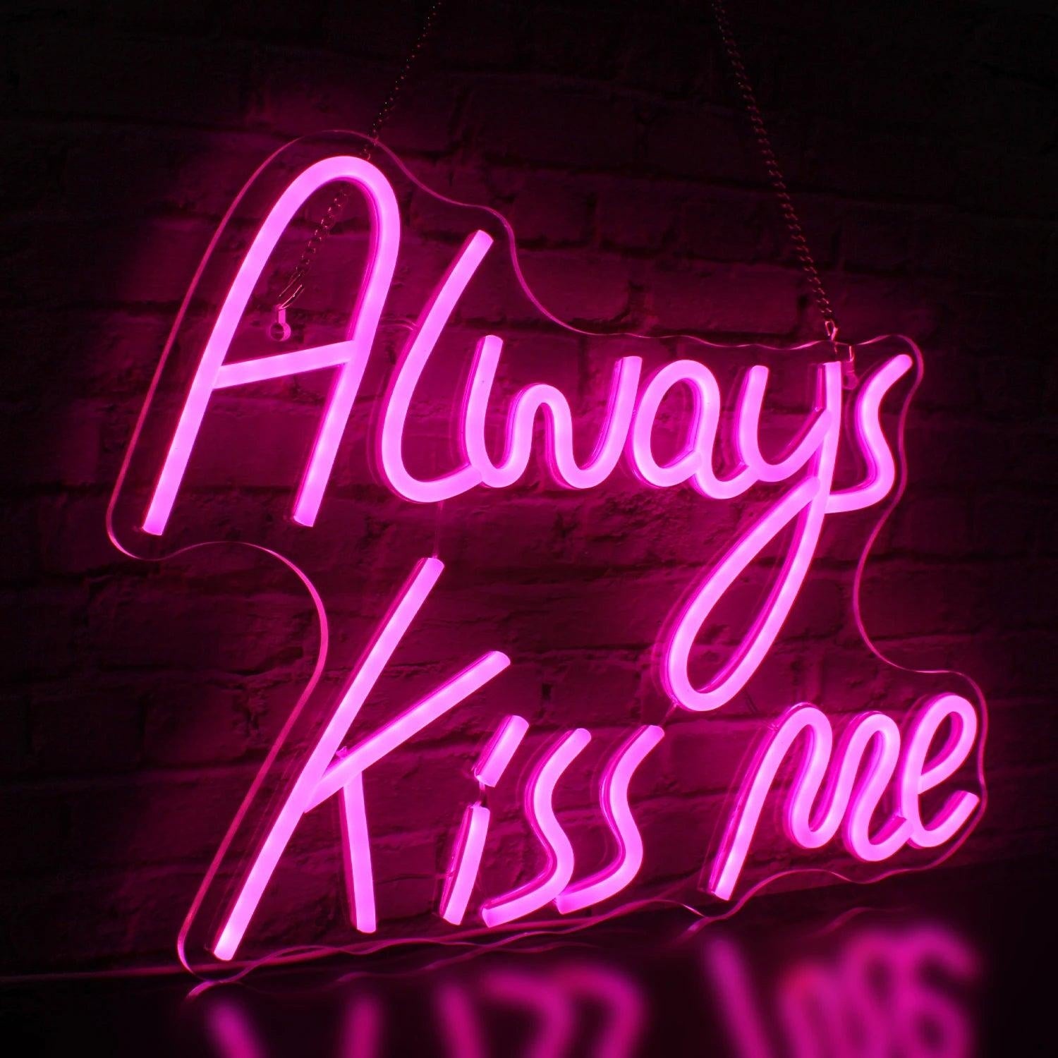 Always Kiss Me Pink Texas Shape Multicolor Led Neon Sign For Home Decor | Shineneon