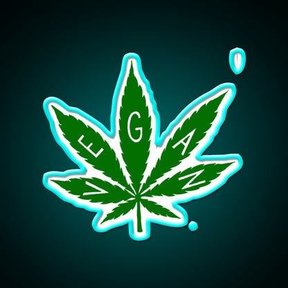 Always Vegan Hemp Inspired Green Leaf Led Neon Sign Rgb Color - Size and dimension reference