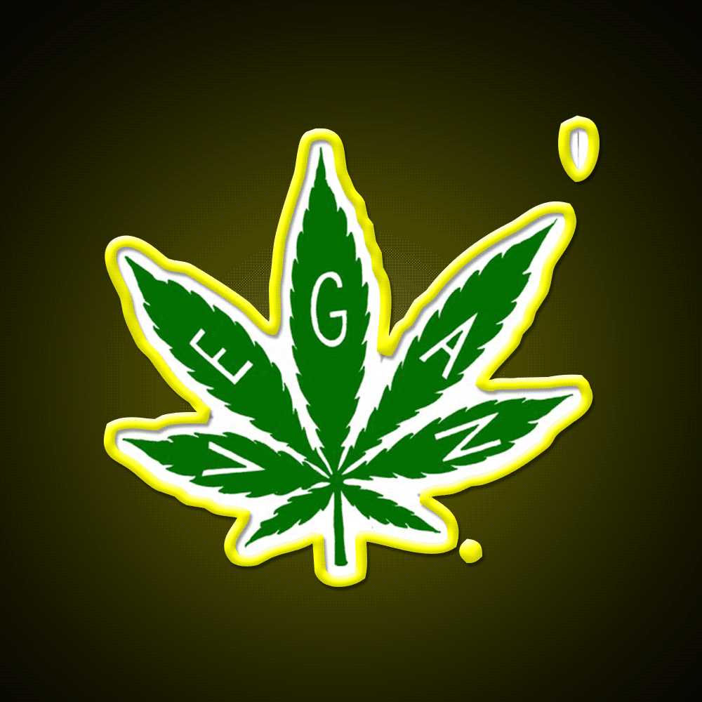 Always Vegan Hemp Inspired Green Leaf Led Neon Sign Rgb Color - Custom LED neon sign front view