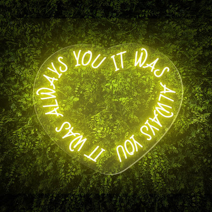 Always You White Heart Led Neon Sign For Green Wall Decor | Shineneon