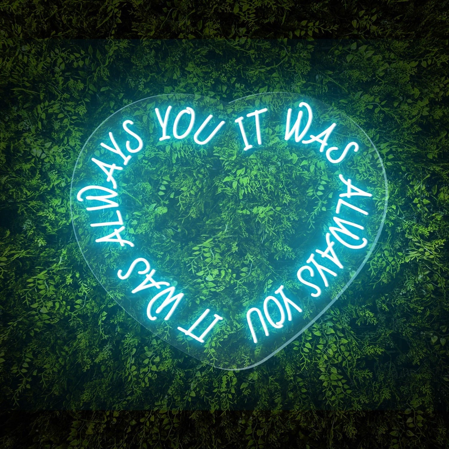 Always You White Heart Led Neon Sign For Green Wall Decor | Shineneon