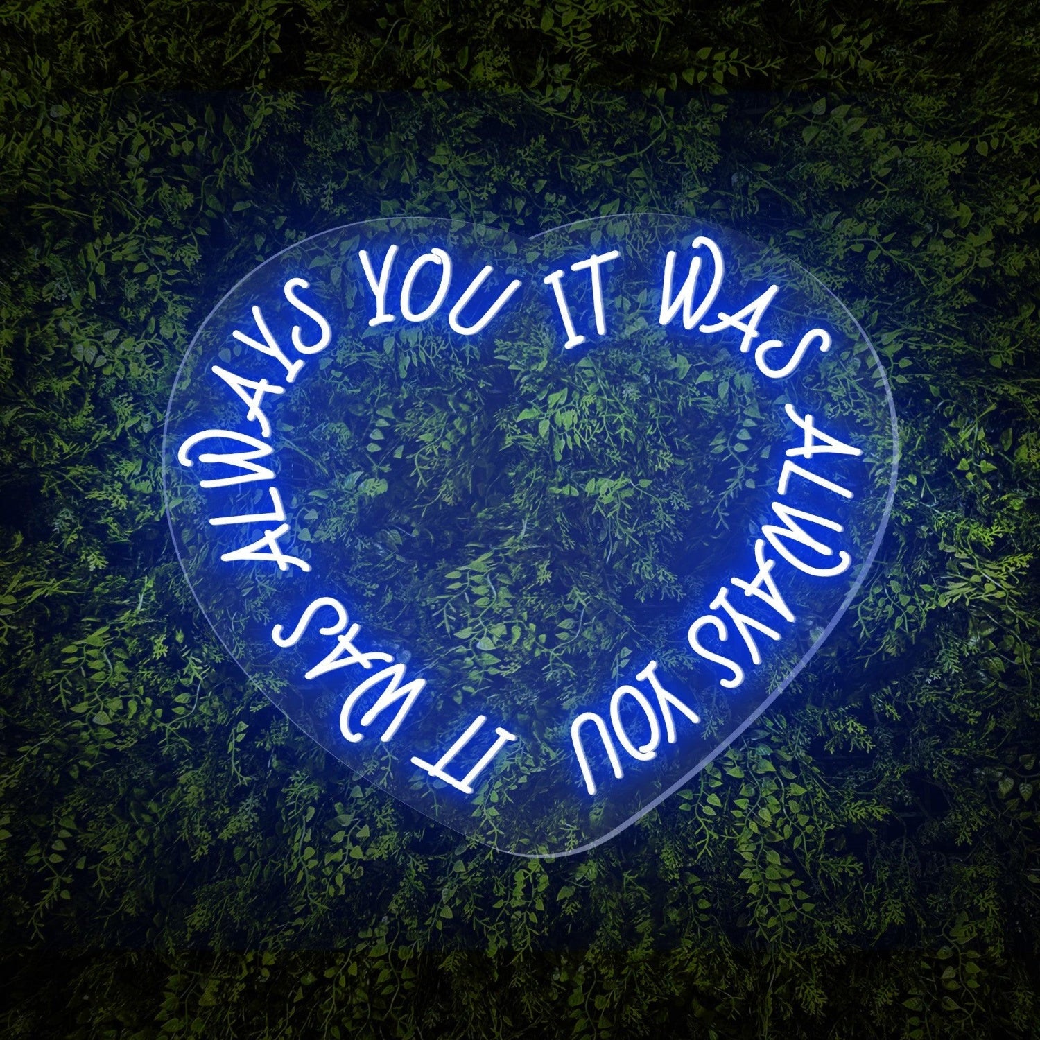 Always You White Heart Led Neon Sign For Green Wall Decor | Shineneon
