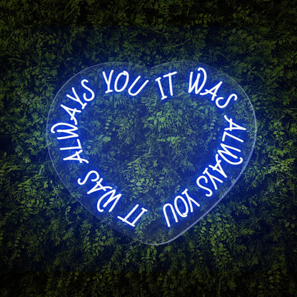Always You White Heart Led Neon Sign For Green Wall Decor | Shineneon
