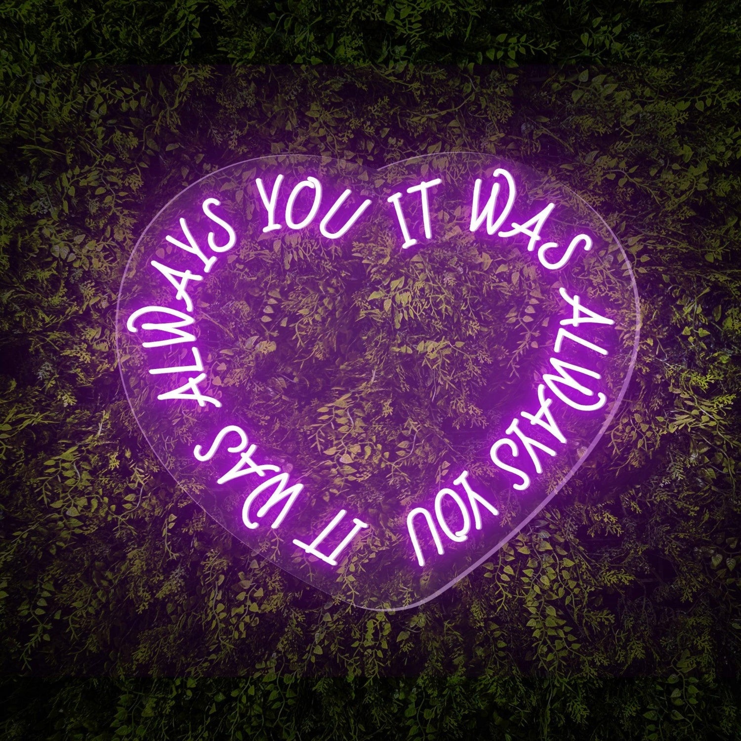 Always You White Heart Led Neon Sign For Green Wall Decor | Shineneon