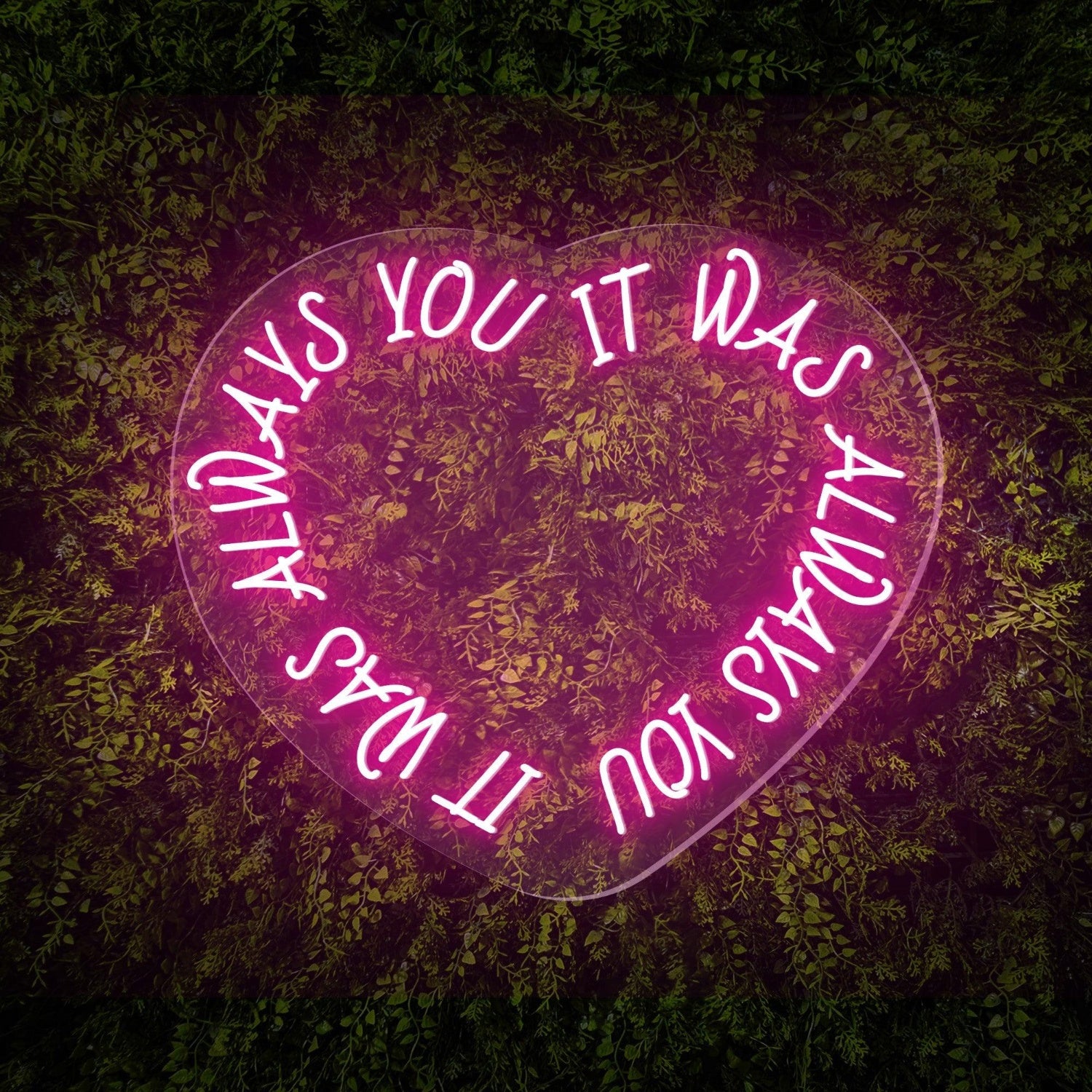 Always You White Heart Led Neon Sign For Green Wall Decor | Shineneon