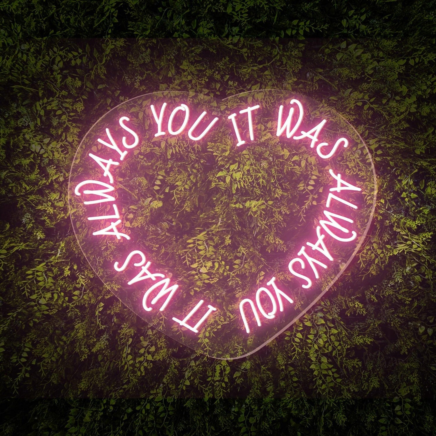 Always You White Heart Led Neon Sign For Green Wall Decor | Shineneon