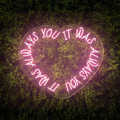 Always You White Heart Led Neon Sign For Green Wall Decor | Shineneon
